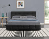 Hazlo Serena Faux Leather Design Curve Bed Base - Black Queen