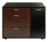 Hazlo Storage Cabinet with Fold-Out Shoe Rack and Drawer - Black Brown