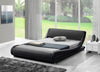Hazlo - Gabriela Modern Curve Style Faux Leather Bed Base - Black - Size - Queen