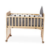 Baneen Wooden Baby Co Sleeper Camp Bassinet Crib w/ Bedding - Grey