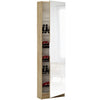Hazlo 5 Shelves Shoe Storage Cabinet with Full Length Mirror - Oak