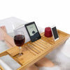 Hazlo Bamboo Bathtub Caddy Rack Holder with Tray and Extending Slides