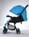 Baneen Reversible Handle Baby Stroller Pram with Lift Up Foot Rest - Blue