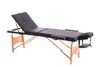Hazlo Massage Table Bed - 3 Section (Wooden) - Black