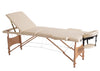 Hazlo Massage Table Bed - 3 Section (Wooden) - Cream