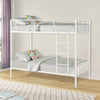 Hazlo Roma Single over Metal Bunk Bed with Ladder - White