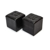 Hazlo 3-Piece Faux Leather Storage Ottoman Set - Black