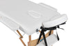 Hazlo Premium Portable Massage Table Bed 2 section (Wooden) - White