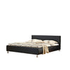 Hazlo Aleksandr Faux Leather Bed Base with Headboard - Double Black