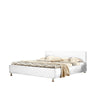 Hazlo Aleksandr Faux Leather Bed Base with Headboard - Double White
