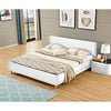 Hazlo Aleksandr Faux Leather Bed Base with Headboard - Double White