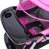 Baneen Baby Stroller Pram with Lift Up Foot Rest and Reversible handle - Pink