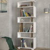 Hazlo Blok Bookcase 6 Shelves Cube Bookshelf Display White & Walnut