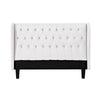 Cabeceira Tufted Upholstered Wingback Headboard by Hazlo Furniture - Queen White