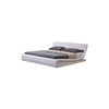 Gabriela Modern Curve Faux Leather Bed King White