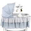 Baneen Baby Bassinet Cradle Cot with Wheels, Basket and Canopy - Wave Grey
