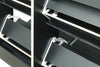 Hazlo 4 Door Tier Mirror Shoe Storage Organizer Cabinet - Black