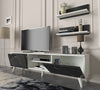 Hazlo Geacles Tv Unit Display Plasma Stand 2 Display Shelves White & Marble