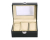 Hazlo PU Leather Watch Display Storage Case Box Organizer - 3 Grid Compartment