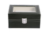 Hazlo PU Leather Watch Display Storage Case Box Organizer - 3 Grid Compartment