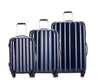 Hazlo 3 Piece ABS+PC Hard Luggage Trolley Bag Set - Blue