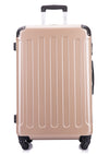 Hazlo 3 Piece ABS+PC Hard Luggage Trolley Bag Set (Small, Medium, Large) - Champagne