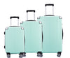 Hazlo 3 Piece Trolley ABS Hard Luggage Bag Set (Small, Medium, Large) - Green