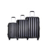Hazlo 3 Piece ABS+PC Hard Luggage Trolley Bag Set - Black