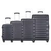 Hazlo 4 Piece Trolley ABS Hard Luggage Bag Set - Black