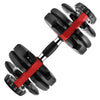 Zoolpro 24kg Adjustable Dumbbell Weight Set - Black Red