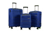 Hazlo 3 Piece Nylon Trolley Luggage Bag Set - Navy Blue