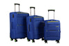 Hazlo 3 Piece Nylon Trolley Luggage Bag Set - Navy Blue