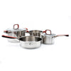 La Fermete 6 Piece Stainless Steel Cookware Pot Set with Aluminium Core (3 Ply)
