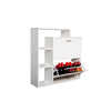 Two Compartment Shoe Storage Cabinet With 3 Display Shelves- White
