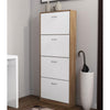Hazlo 4 Door Shoe Storage Cabinet - Oak White