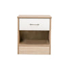 Hazlo Bedstand Side Table Pedestal With Drawer - Oak White