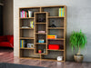 Hazlo Ample Bookcase Bookcase Cube Bookshelf Display Walnut