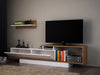 Hazlo Asos Tv Unit Plasma Stand Display Shelves Bookcase White & Walnut