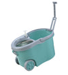 iSpin Mop Includes Bucket with Wheels - 360 Degree Rotation, Stainless Steel Basket - Blue