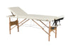 Hazlo Premium Portable Massage Table Bed - 3 Section (Wooden) - Cream