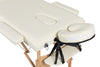 Hazlo Premium Portable Massage Table Bed - 3 Section (Wooden) - Cream