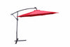 Hazlo Outdoor Patio Cantilever Umbrella With Solar Panel Led Lights - Red