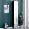 Hazlo Floor Standing Mirrored Bathroom Cabinet with 6 Shelves - Black