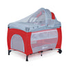 Baneen Baby Cot Crib with Diaper Changer, Net, Toys, Canopy, Wheels and Game Entrance - Red