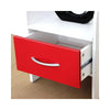Hazlo Modern Bedstand Table Pedestal With Drawer - White Red